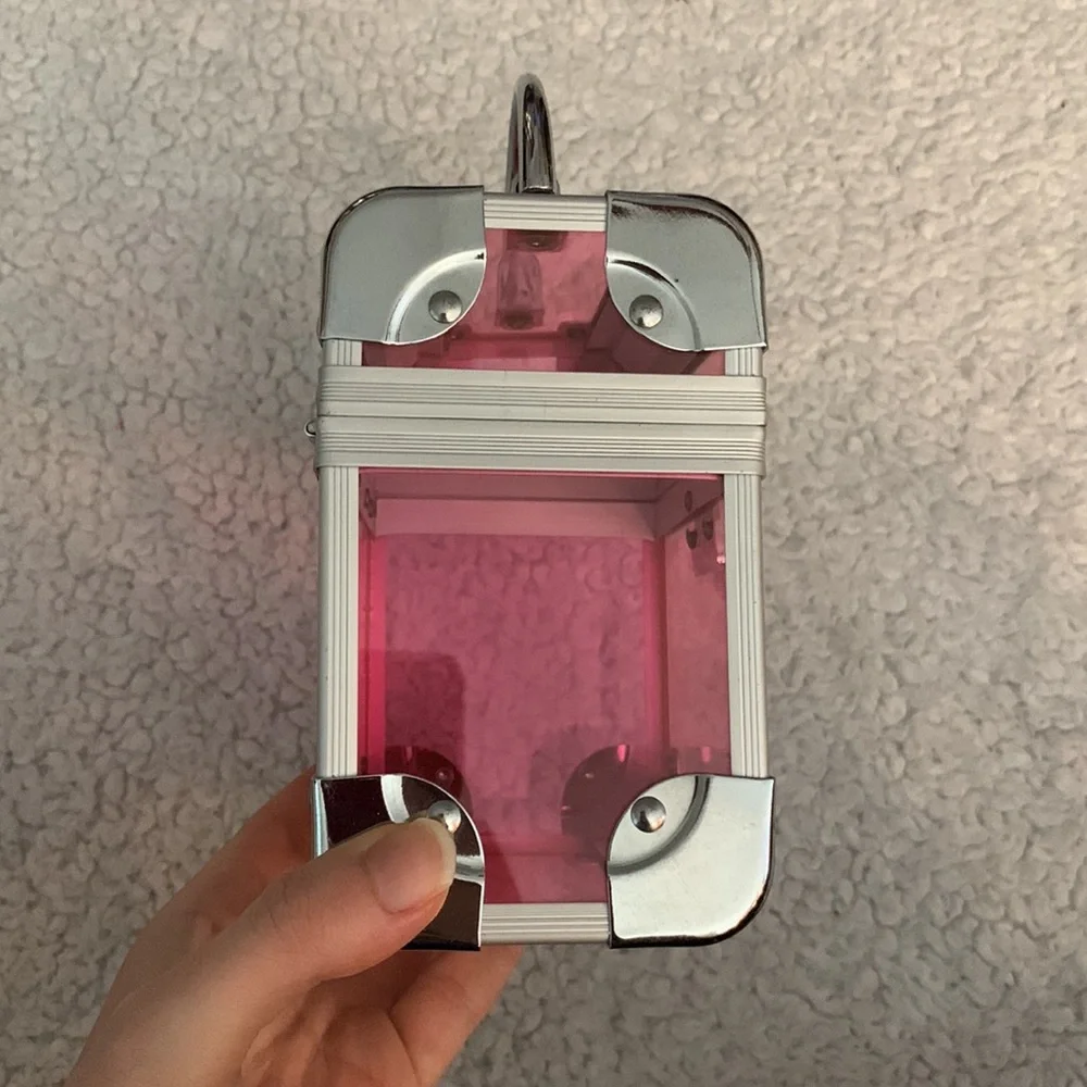 Pink Rectangular Jewelry Box / Makeup / Organizational Box